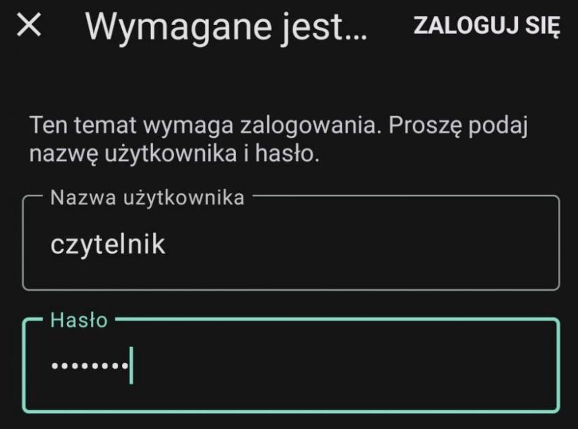 Użytkownik i hasło
